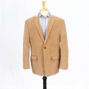 Chaps 44R Beige Solid 2-Button Sport Coat Blazer Jacket W018